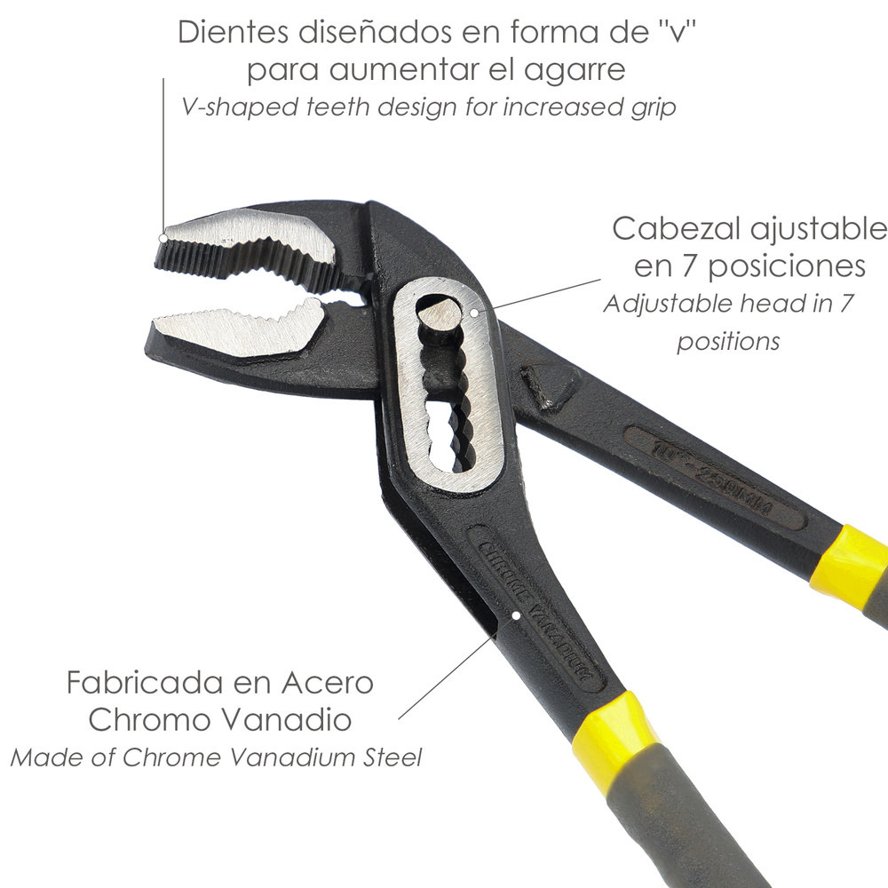 tenaza abertura multiple negra